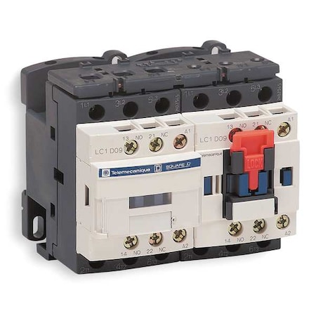 IEC Magnetic Contactor, 1NC/1NO, 120V AC, 3 P, Reversing, Screw Clamp