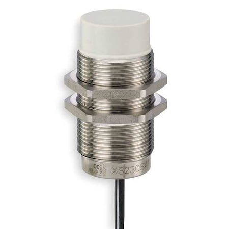 Cylindrical, Inductive Proximity Sensor, 30 mm Dia., Brass, 5 m, Bare Wire, 3 Wires, Unshielded