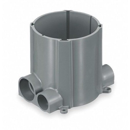 Electrical Box, 100 cu in, Floor Box Type, 2 Gangs, PVC, Round Shape