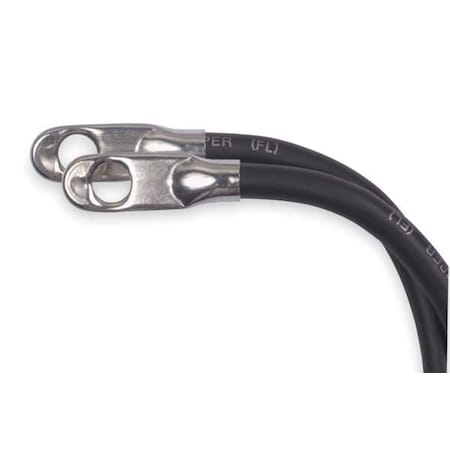 Battery Cable with Lugs,Black,4AWG,19 In