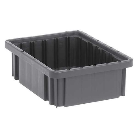 Polypropylene, Divider Box, Black, 10 7/8 in L, 3 1/2 in H