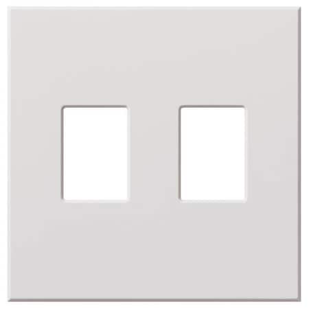 Architectural Wall Plates, Number of Gangs: 2 Plastic, Matte Finish, White