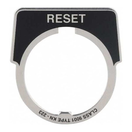 Legend Plate,Reset,Silver/Black