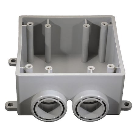 Weatherproof Electrical Box, 36.3 cu in, FSS Box Type, 2 Gangs, PVC, Rectangular Shape