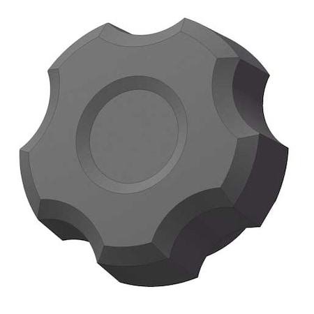 Fluted Knob, 5/16-18 Thread Size, 0.875"L, Blind Tap, Steel