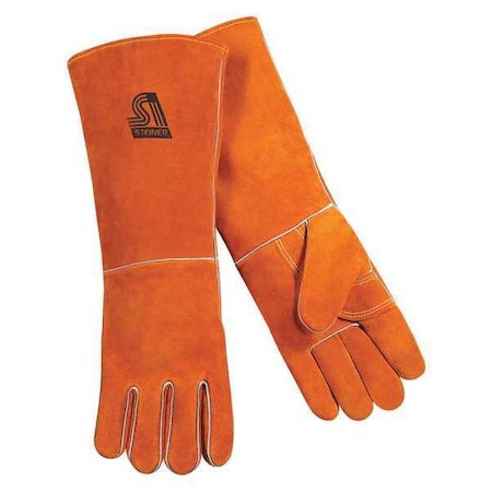 Y-Series Welding Gloves, Gauntlet Cuff, Wing Thumb, Standard Cowhide, L, 1 PR