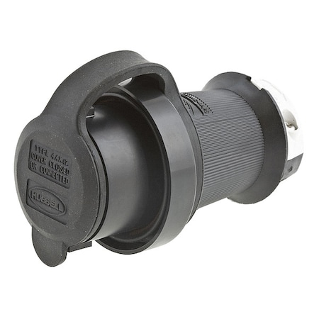 Watertight Locking Plug, L17-30P, 30 A, 600V AC, Three Phase, 3 Pole, Screw Terminals, Black, White