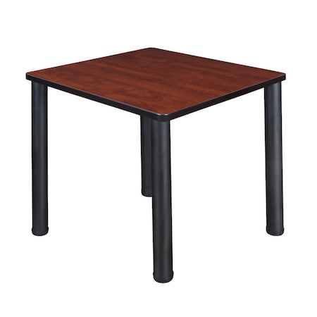 Square Tables > Breakroom Tables > Kee Square & Round Tables, Wood,Metal Top, Cherry