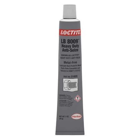 Anti Seize Compound,Metal-Free,1 oz Tube LB 8009