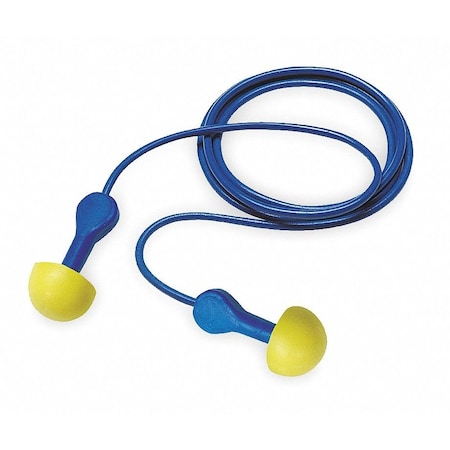 E-A-R EXPRESS Pod Plugs Disposable Corded Ear Plugs, NRR 25 dB, M, Blue, 100PK