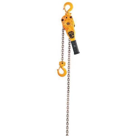 Lever Chain Hoist, 2,000 lb Load Capacity, 10 ft Hoist Lift, 1 1/8 in Hook Opening