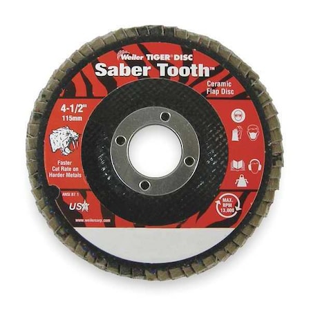 Arbor Mount Flap Disc,4-1/2in,40,Coarse