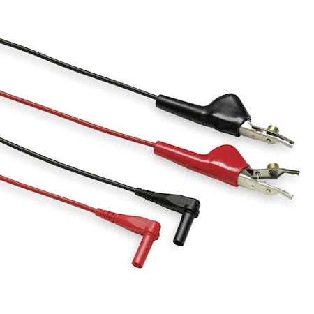Telecom Test Lead Set, CAT I 30V, 5 ft., Silicone, Black, Red