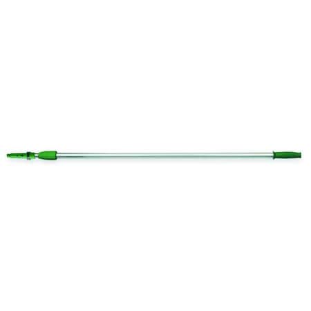 156" Threaded Telescoping Pole, 7/8 in Dia, Silver/Green, Aluminum/Plastic
