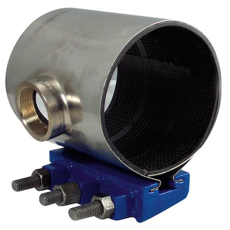 Repair Clamp,SS,4 In Pipe,1 In IP Out