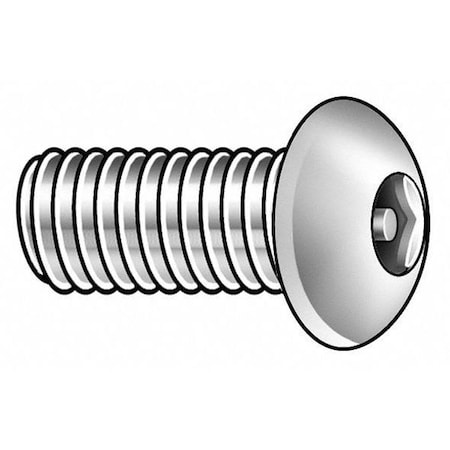#6-32 x 3/8 in Hex Button Tamper Resistant Screw, Plain Finish, 18-8 Stainless Steel, 25 PK