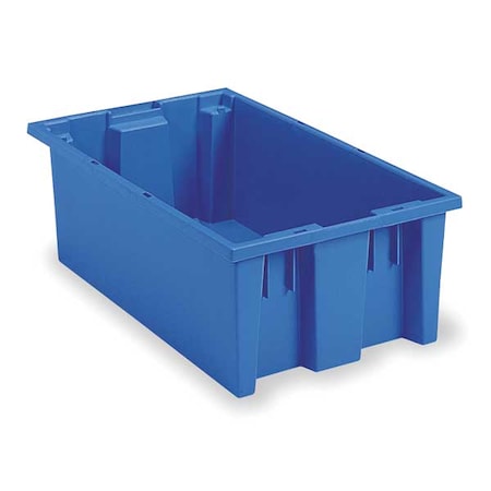 Stack & Nest Storage Container, 9 gal, 19-1/2 in L x 15-1/2 in W x 10 in H, Blue