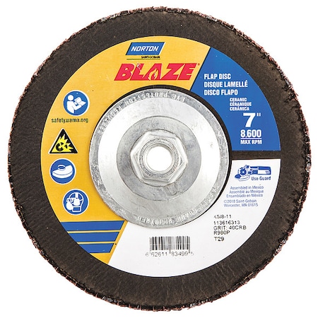 Arbor Mount Flap Disc,7in,40,Coarse