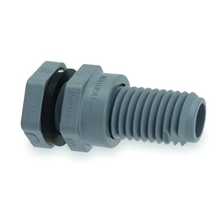 Bulkhead Tank Fitting, 2", CPVC/EPDM, Socket x Socket