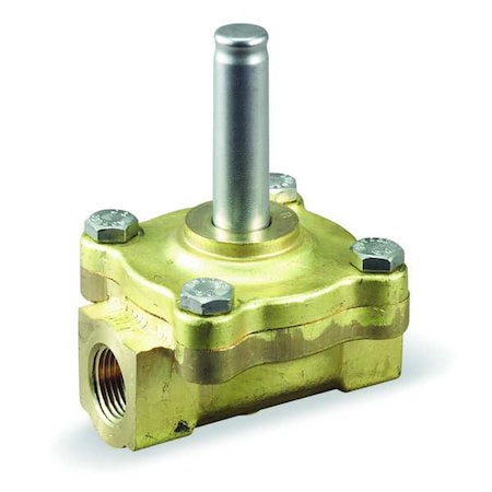 Brass Solenoid Valve Less Coil, Normally Closed, 1/2 in Pipe Size