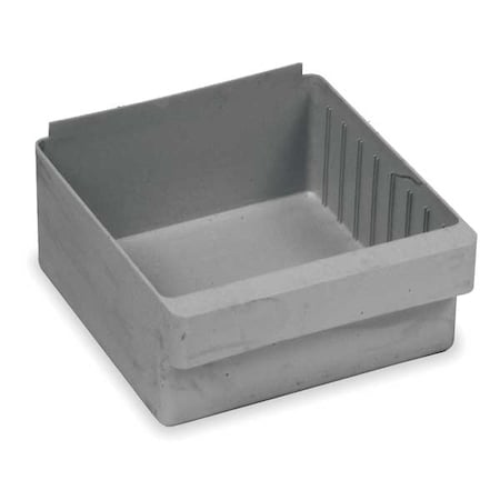 Drawer Storage Bin, High Impact Polystyrene, Gray, 4 5/8 in H, 11 1/8 in W, 11 5/8 in L