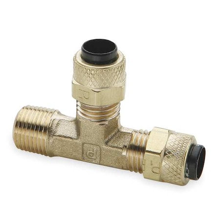 3/8" Compression x 1/4" MNPT Brass Run Tee 10PK