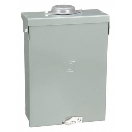 Load Center, HOM, 6 Spaces, 100A, 120/240V AC, Main Lug, 1 Phase