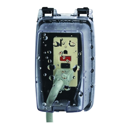 Weatherproof Cover, Single Gang Box Type, 1 Gang, UV Stabilized Polycarbonate