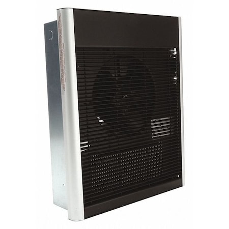 Recessed Electric Wall-Mount Heater, Recessed or Surface, 4000/2000 W, 208V AC, Bronze