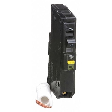 Miniature Circuit Breaker, QO Series, 20A, 1 Pole, 120V AC, 10kA at 120/240V AC, A Curve