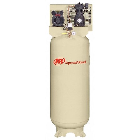 Electric Air Compressor,3 hp, 1 Stage, Vertical, 60 gal, 10.3 cfm, 135 psi, 240V AC