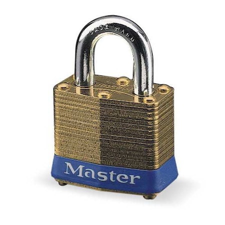 Padlock, Keyed Alike, Standard Shackle, Rectangular Brass Body, Steel Shackle, 3/4 in W