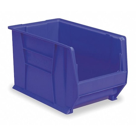 Storage Bin, Plastic, Blue, 6 in H, 12 3/8 in W, 20 in L