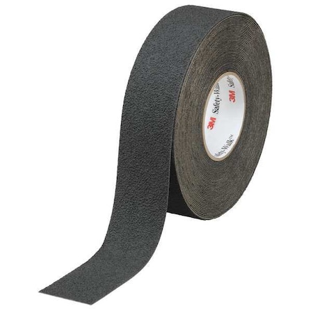 Anti-Slip Tape Synthetic Rubber/Plastic Film Proprietary Grit Size, Black, 2" W x 60 ft. L