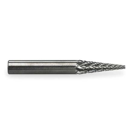 Carbide Bur,Pointed Cone,1/4,dbl Cut