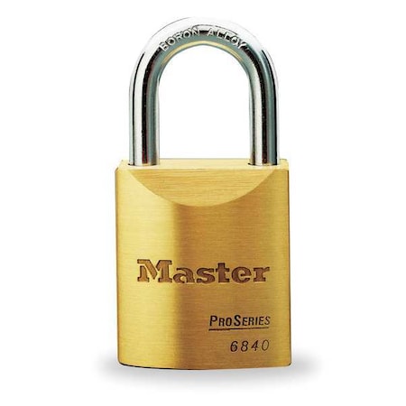 Padlock, Keyed Alike, Standard Shackle, Rectangular Brass Body, Boron Shackle, 29/32 in W