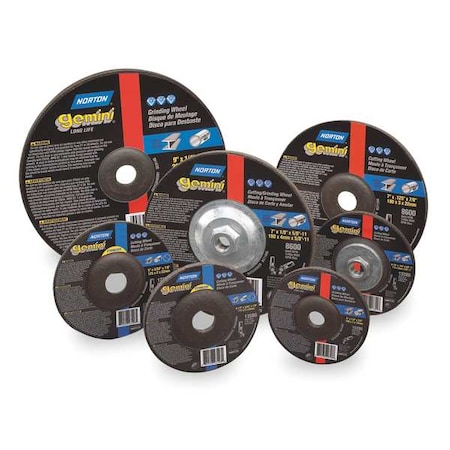 Cut-Off & Grinding Wheel, Type 27, 6 in Dia, 0.125 in Thick, 7/8 in Arbor Hole Size, Aluminum Oxide