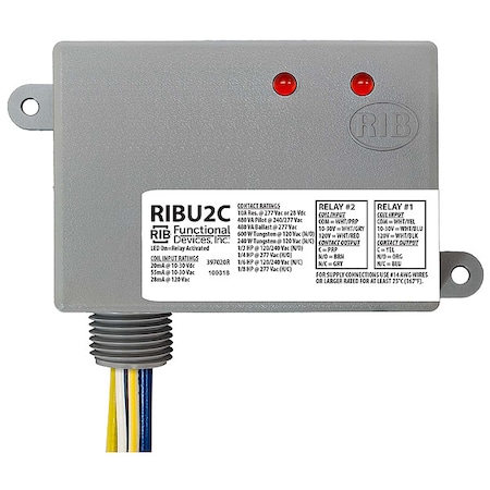 Enclosed Pre-Wired Relay,10A,(2) SPDT