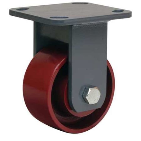 Plte Caster,Rgd,Cast Iron,4 in,1000 lb,B