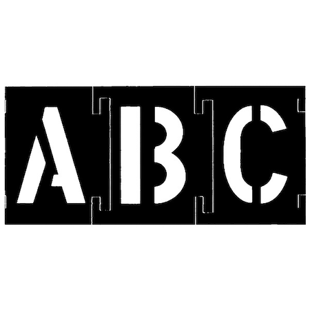 Interlocking Stencil, Combination Set, Letters and Numbers, 3 in Character Height, Gothic Font, PVC