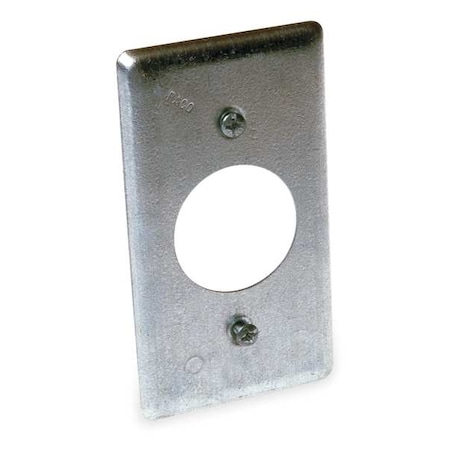 Box Cover, Square Box Type, 1 Gang, Galvanized Zinc, Single Receptacle Cover Type