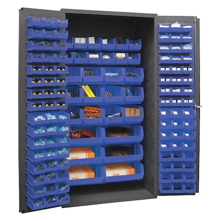 Heavy Duty Bin Cabinet, 36 in W, 72 in H, 24" D, 126 Bins