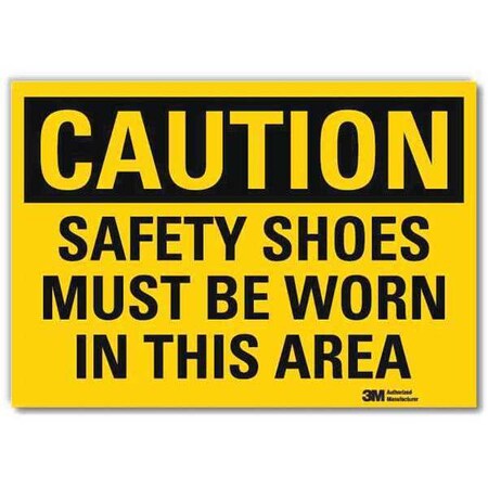 Safety Sign,Safety Shoes,Caution,10 in H