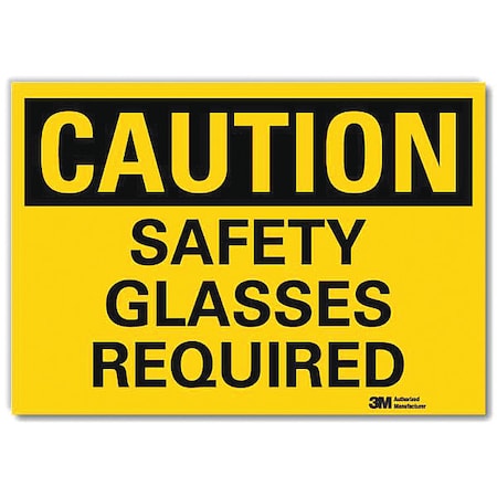 Safety Sign, 10 in W, 7 in H, Reflective Sheeting, Yellow