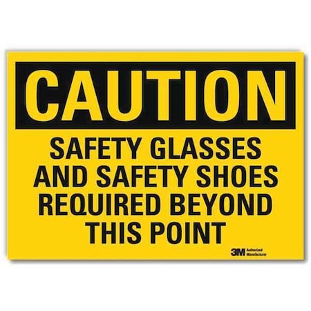 Safety Sign,Safety Shoes Required,14in W