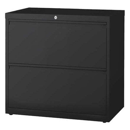 30" W 2 Drawer Lateral File Cabinet, Black,  Letter, Legal, A4