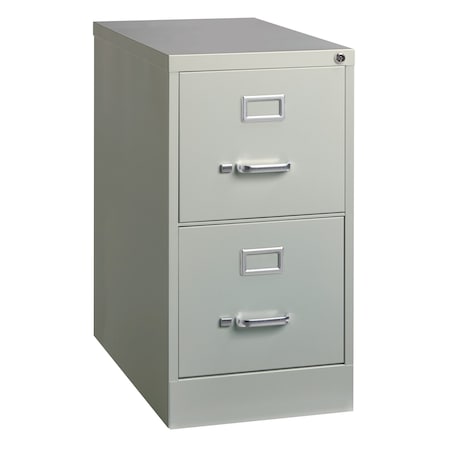 15" W 2 Drawer Vertical File Cabinet, Light Gray,  Letter