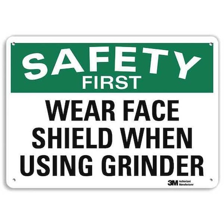 Safety Sign, 7 in Height, 10 in Width, Aluminum, Vertical Rectangle, English