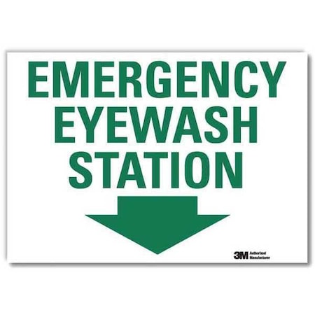 Emergency Eyewash Station (Down Arrow), 7 in x 10 in,   Reflective Sheeting, U7-1107-RD_10X7