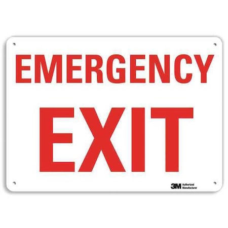 No Header, Emergency Exit, 10" W x 7" H, Rectangle, Recycled Aluminum